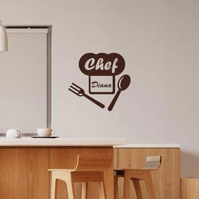 Adesivo murale personalizzato nome chef cucina
