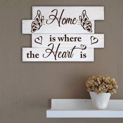 Shabby chic frase casa pannelli decorativi in legno