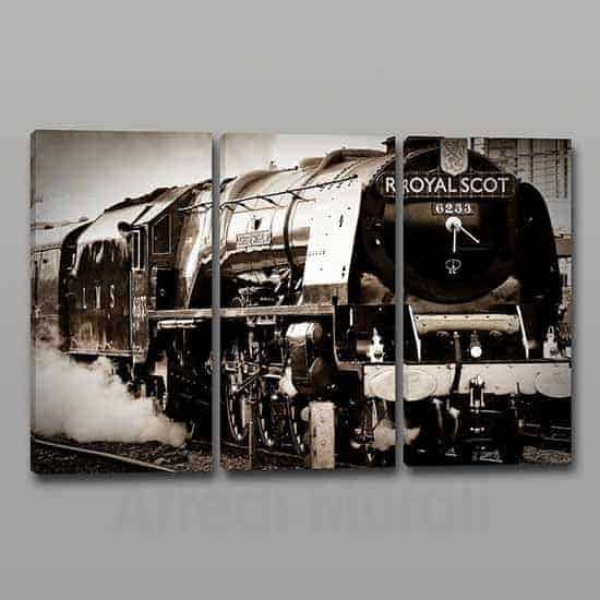 Quadri moderni stampa su tela treno vintage 3 tele