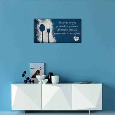 quadro moderno frase decorazione cucina arredo