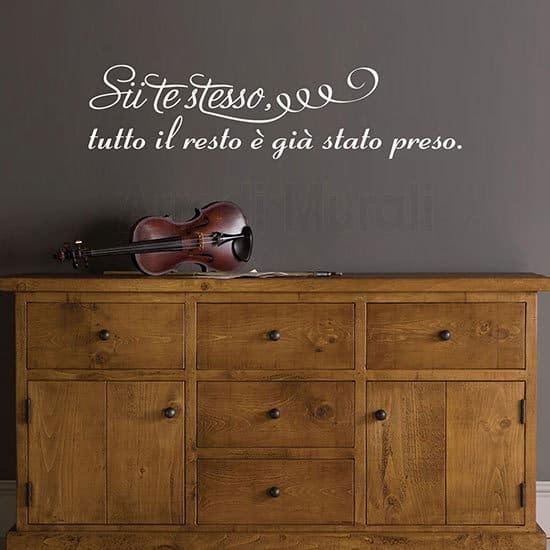 Adesivi da muro frase citazione Oscar Wilde bianco