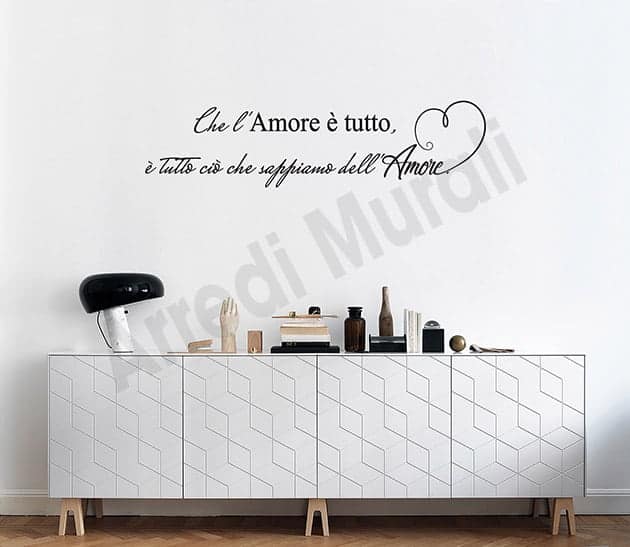 adesivi murali frase amore arredo casa
