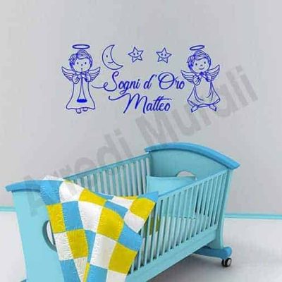 Adesivi murali frase personalizzata cameretta bambini