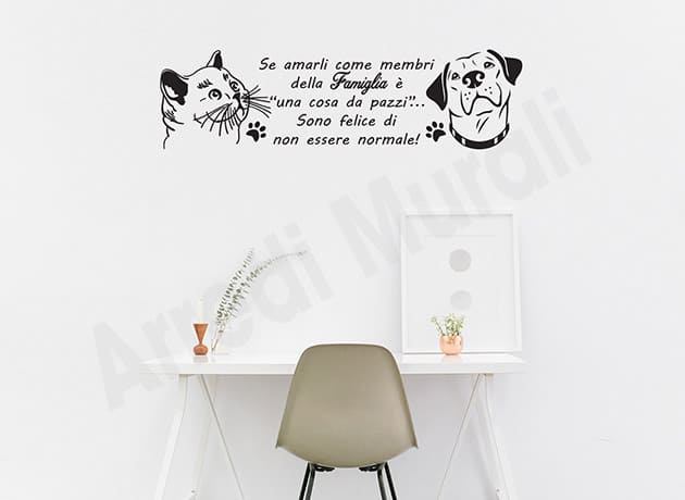 Adesivi murali frase animali amore decorazioni da parete