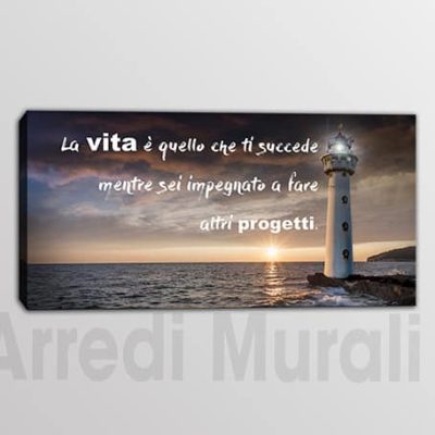 Quadro moderno frase vita stampa tela arredo