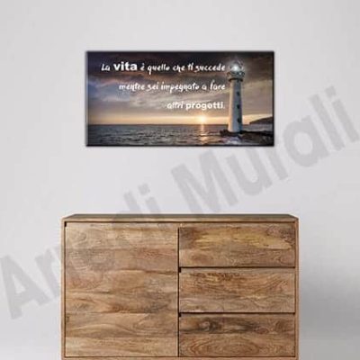 Quadro moderno frase vita stampa tela arredo casa
