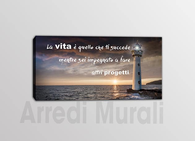Quadro moderno frase vita stampa tela arredo