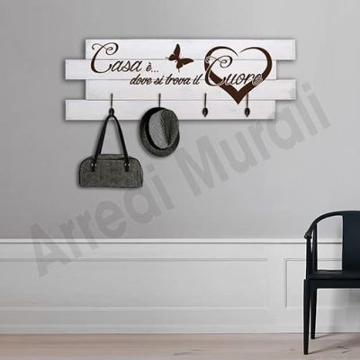 Shabby chic pannelli appendiabiti in legno frase casa