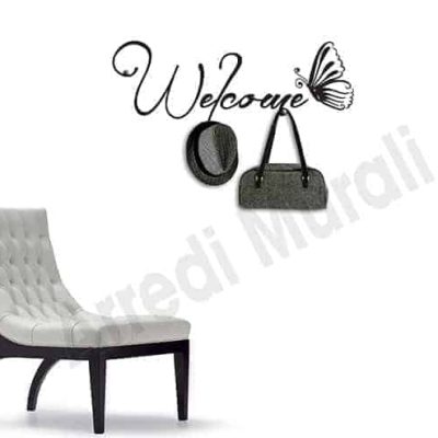 Adesivi da parete appendiabiti welcome arredo casa
