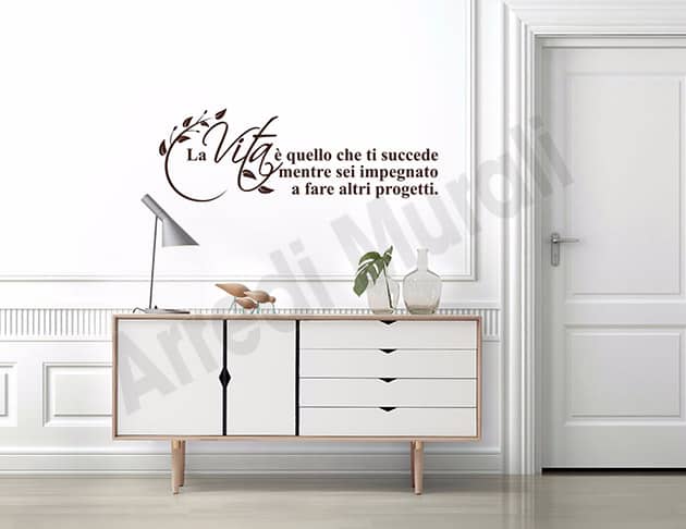 adesivi da parete frase vita decorazioni arredo