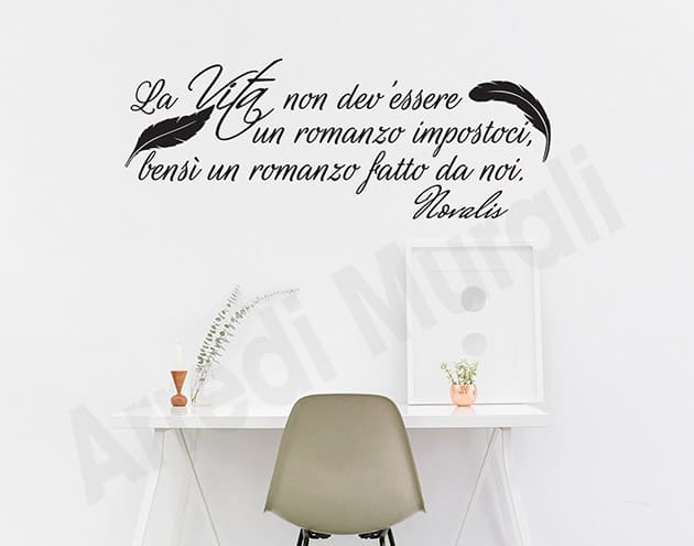adesivi murali frase Novalis decorazioni da parete