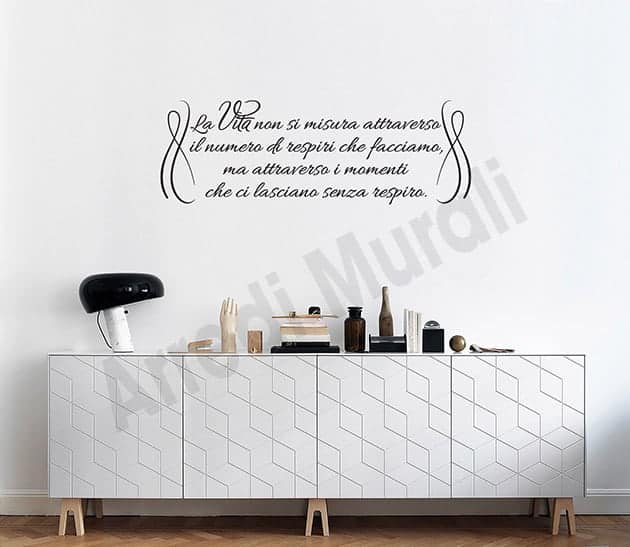 adesivi murali frase vita decorazioni da parete arredo