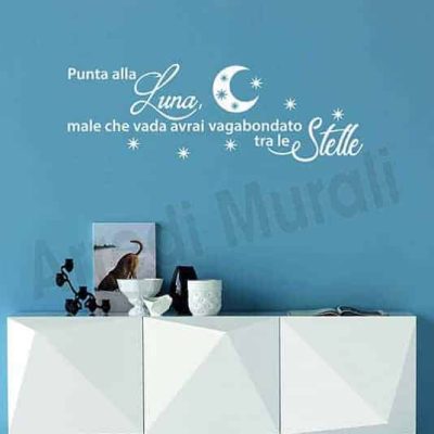 stickers da parete frase luna stelle decorazioni murali
