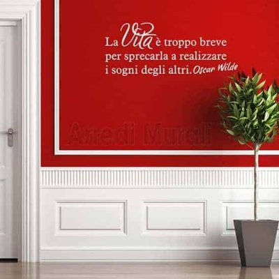 adesivi da parete frase Oscar Wilde decorazioni murali