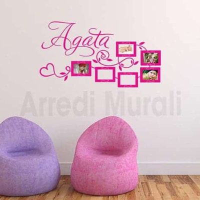 adesivi da parete personalizzati cornici foto nome