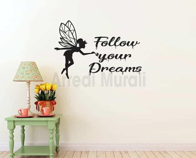 adesivi murali follow your dreams scritte adesive