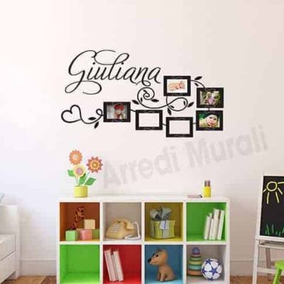 adesivi murali personalizzati cornici foto nome