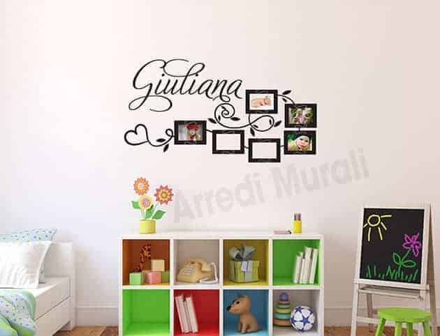 adesivi murali personalizzati cornici foto nome