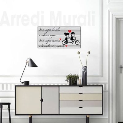 quadro moderno frase insieme tela arte digitale