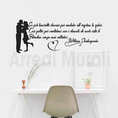 adesivi murali frase adesiva kissing