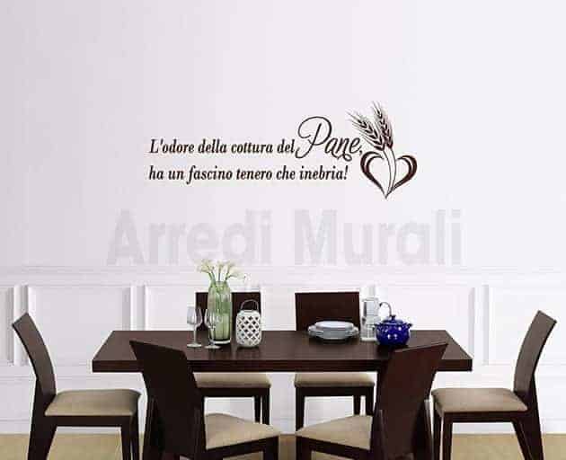 adesivi murali frase pane decorazioni da parete cucina