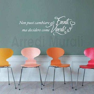 adesivi murali frase vita eventi decorazioni da parete