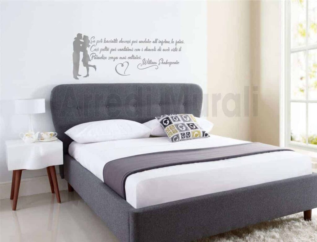 adesivi murali kissing decorazione con frase adesiva