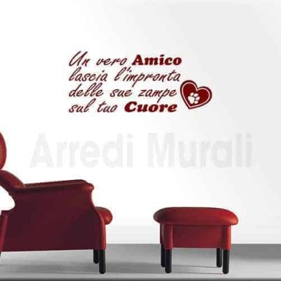 stickers murali frase amico a quattro zampe