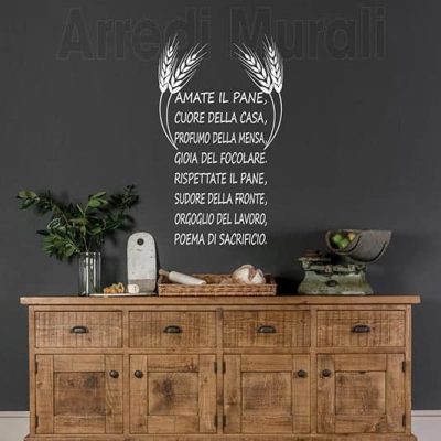 Adesivi da parete frase pane decorazioni murali cucina