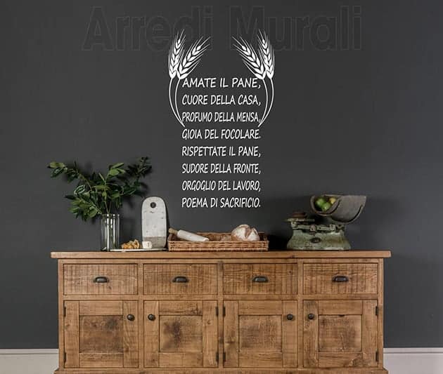 Adesivi da parete frase pane decorazioni murali cucina