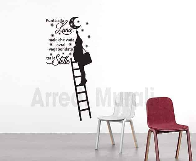 adesivi da parete frase stelle luna decorazioni murali