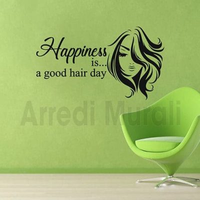 adesivi murali frase parrucchiere donna decorazioni