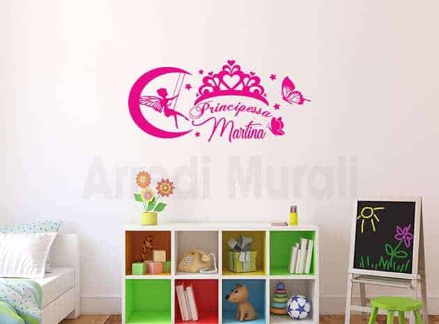adesivi murali personalizzati cameretta principessa