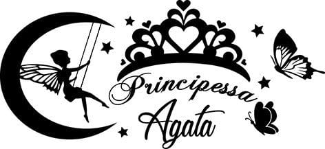 adesivi murali personalizzati principessa