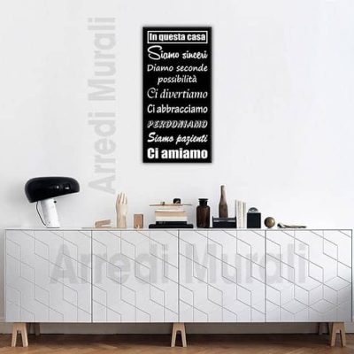 quadro moderno stampa regole della casa arredo