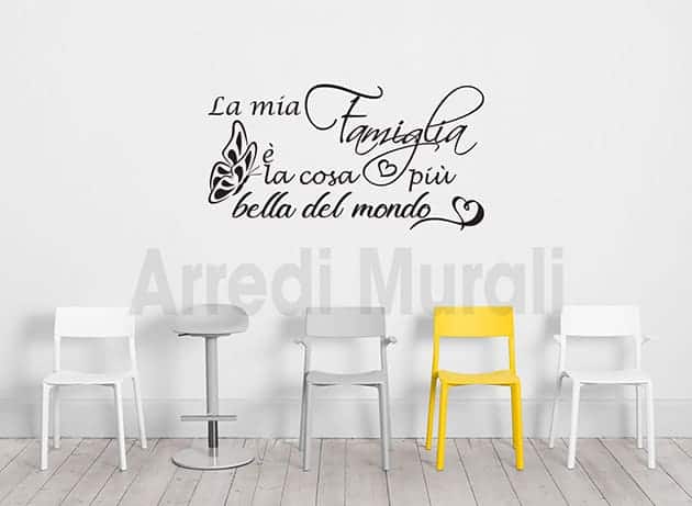 adesivi da parete frase famiglia decorazioni murali