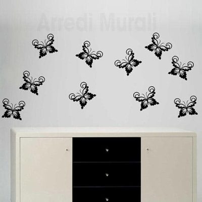 Adesivi murali farfalle decorazioni da parete set 10 pz