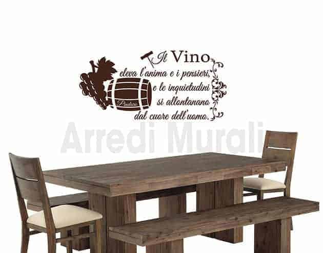Adesivi murali frase vino Pindaro decorazioni da parete