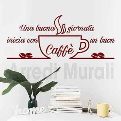 adesivi da parete frase caffè decorazioni murali bar