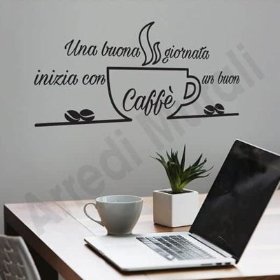 adesivi murali frase caffè decorazioni da parete bar