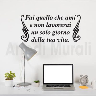 adesivi murali frase lavoro decorazioni da parete