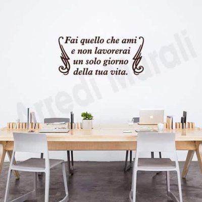 stickers murali frase lavoro decorazioni da parete