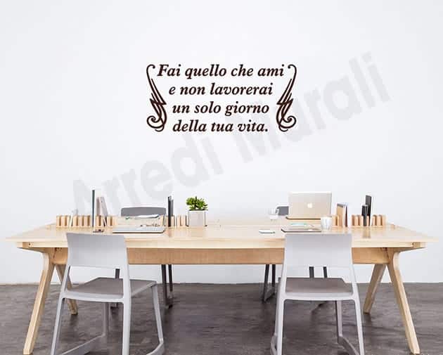 stickers murali frase lavoro decorazioni da parete