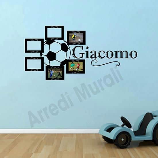 Cornici adesive camerette con nome nero