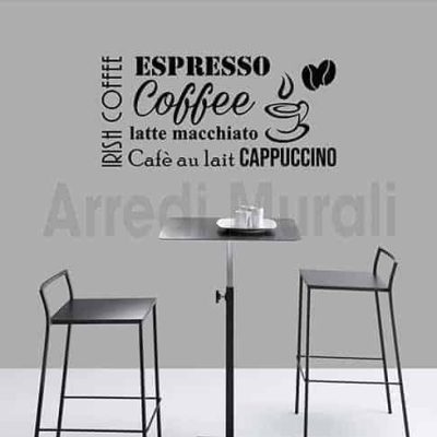 adesivi da parete bar caffetteria decorazioni arredo