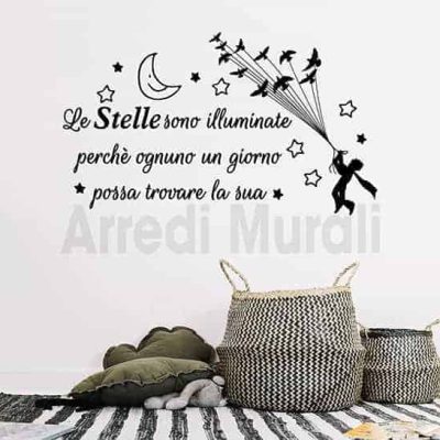 adesivi da parete frase stelle il piccolo principe