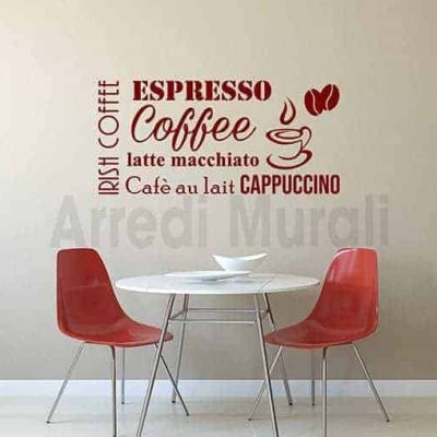 decorazioni da parete bar caffetteria adesivi arredo
