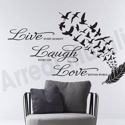 Stickers murali frase vita decorazioni da parete