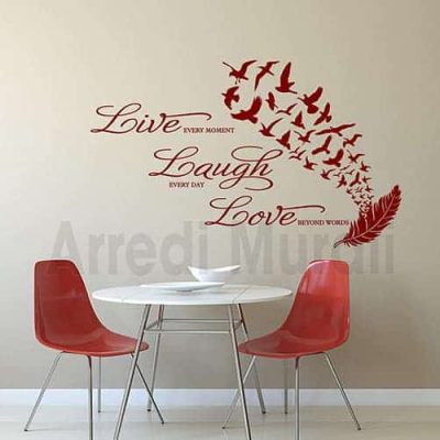 adesivi da parete frase vita decorazioni murali