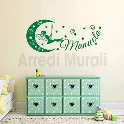 adesivi da parete nome personalizzato stelle cameretta